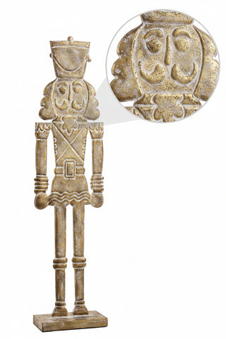 41.5" Antique Gold Metal Nutcracker