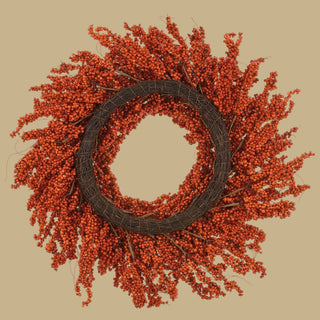 31" Orange Two-Tone Berry Wreath