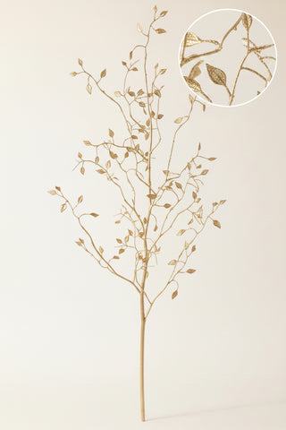 38" Gold Metallic Mini Leaf Spray