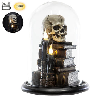 12.4" Battery Operated Skull on Book With Light