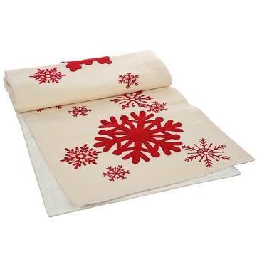 13"Wx72"L Snowflake Linen Table Runner