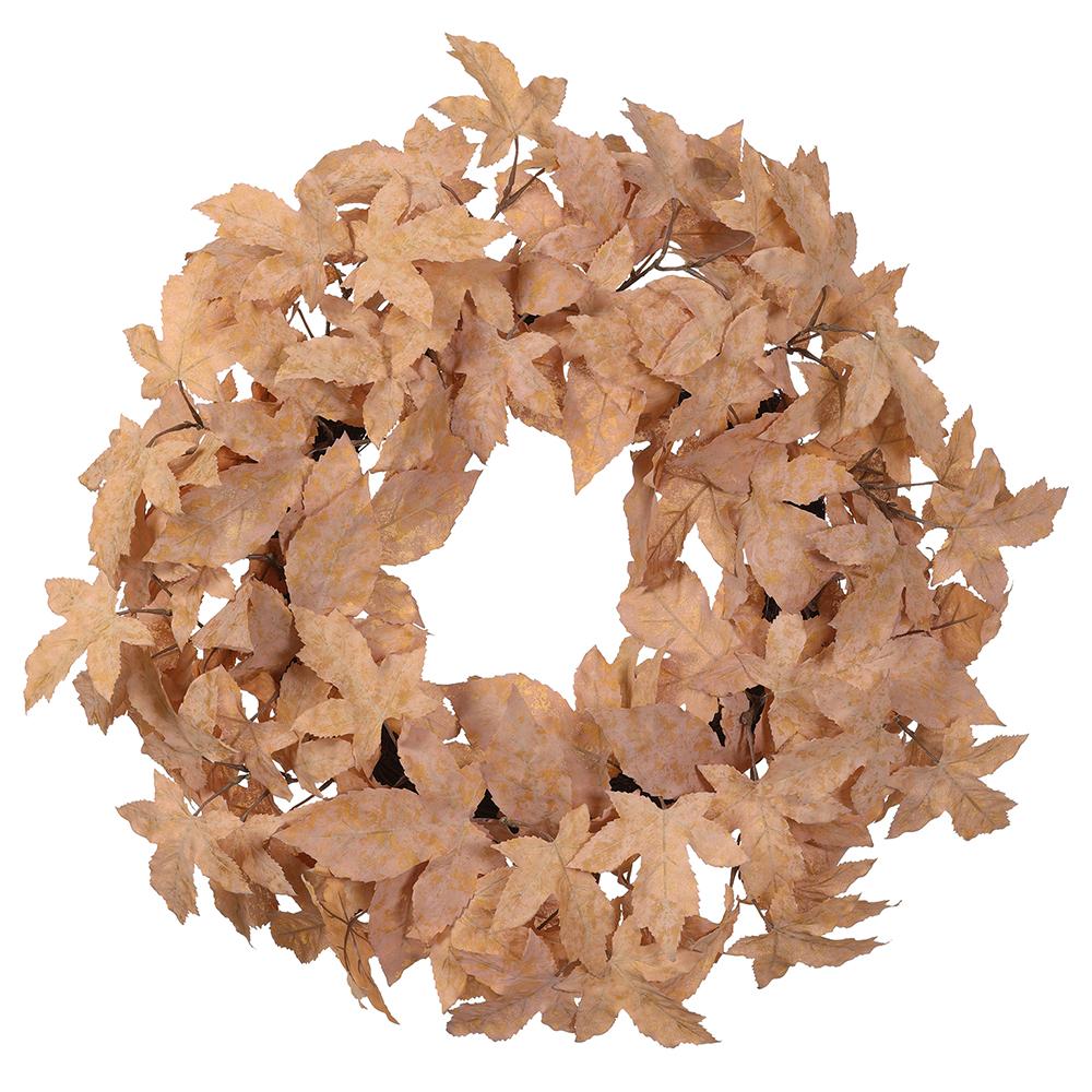 24" Maple Leaf Wreath  Tan