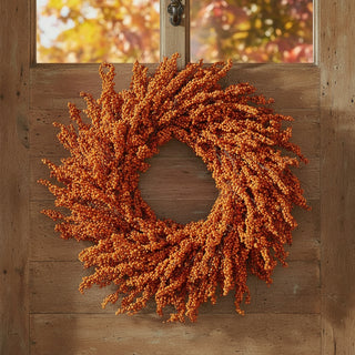 31" Orange Two-Tone Berry Wreath