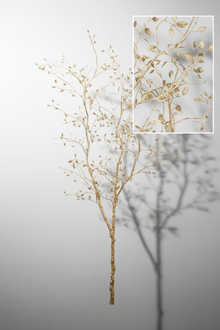 55" Gold Metallic Mini Leaf Spray
