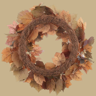 28" Brown & Beige Maple Wreath