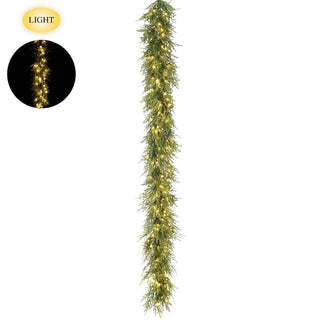 9' 14" Stunning Willow Pine Garland with 200 LED Twinkle Lights