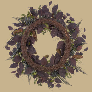 30" Pumpkin, Berry and Fern Wreath