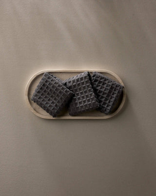 Pre Order Charcoal Waffle Washcloth Set