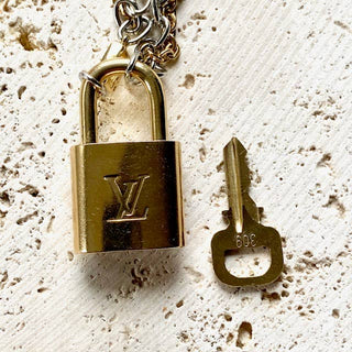 Pre Order Louis Vuitton  lock necklace repurposed upcycled LV