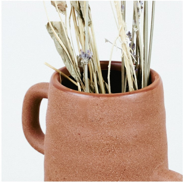 10.04" Terra Cotta Vase with Handles