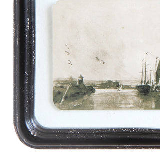 Set of 4 Distressed Wood Framed Landscape Wall Decor