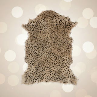 Pre Order(Sept) Goat Fur Rug with Leopard Print