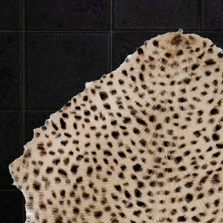 Pre Order(Sept) Goat Fur Rug with Leopard Print