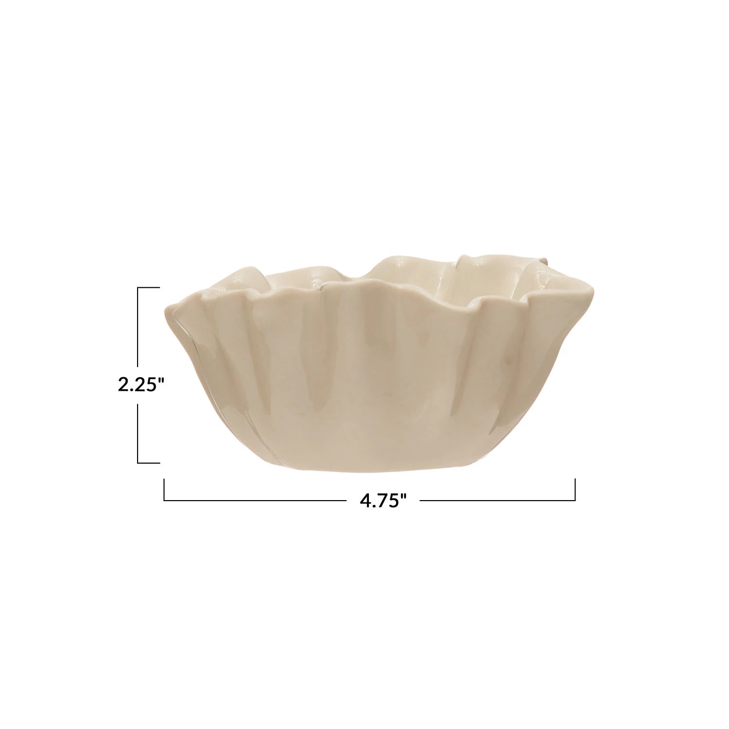 Stoneware Fluted Bowl, White