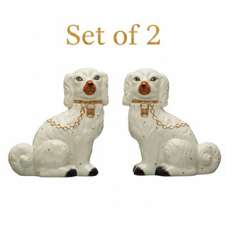 Pre Order Set of 2 Hand-Painted Dolomite Vintage Reproduction Staffordshire
