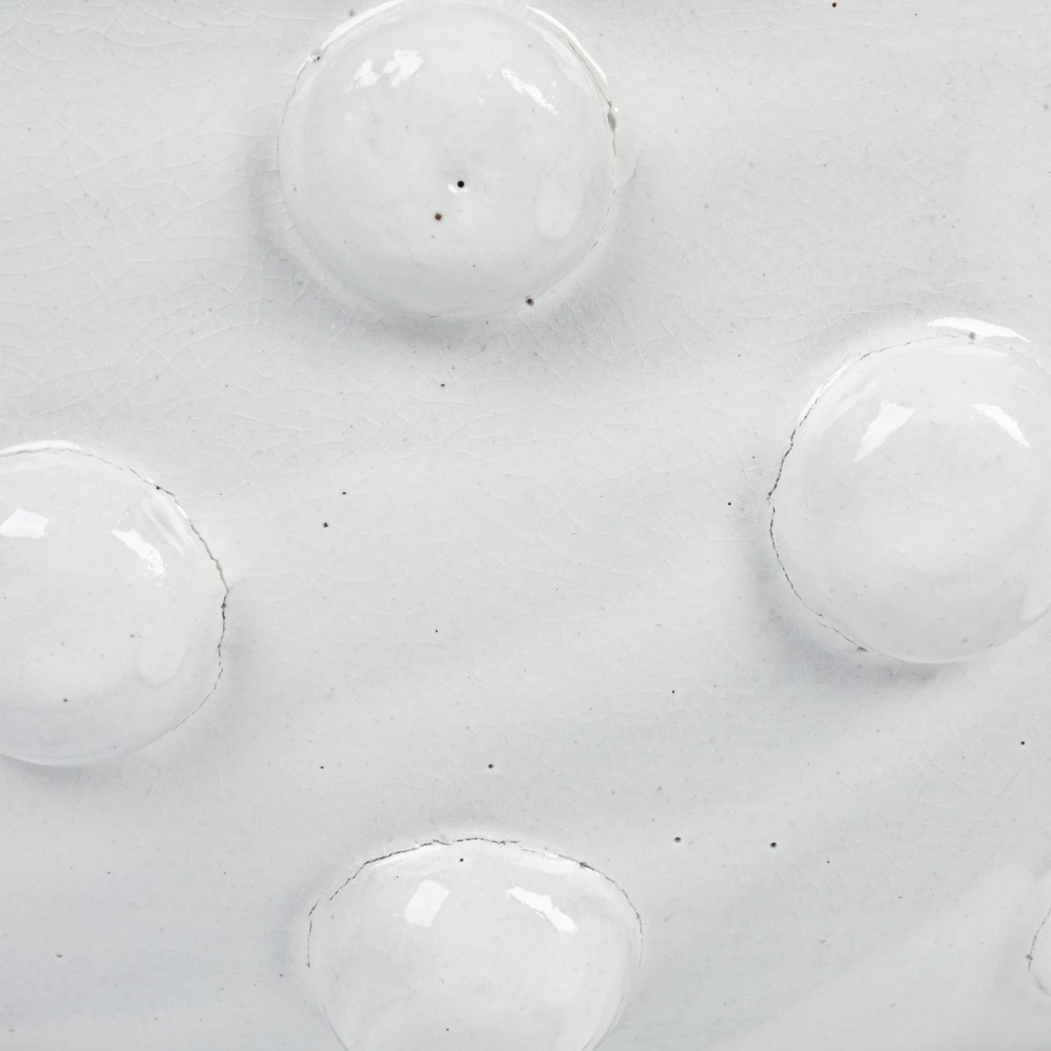 Decorative White Terra-cotta Bowl with Raised Dots