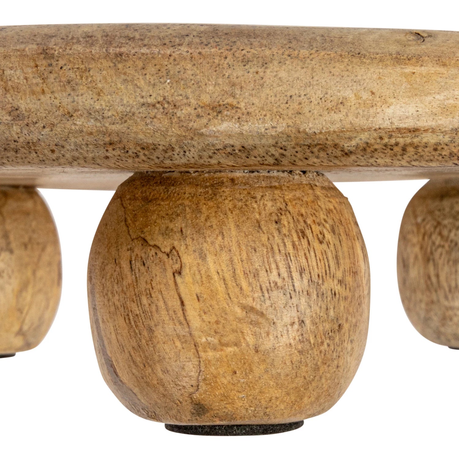 Hand-Carved Mango Wood Pedestal, Natural