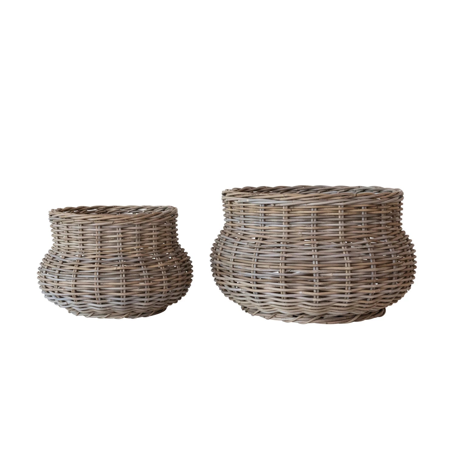 Hand-Woven Rattan Planter, Size Options