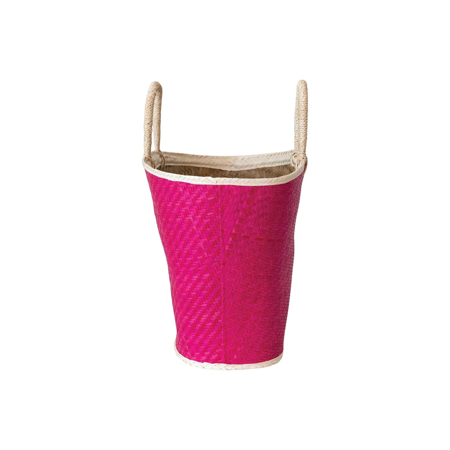 Palm Leaf Tote, Pink & Natural