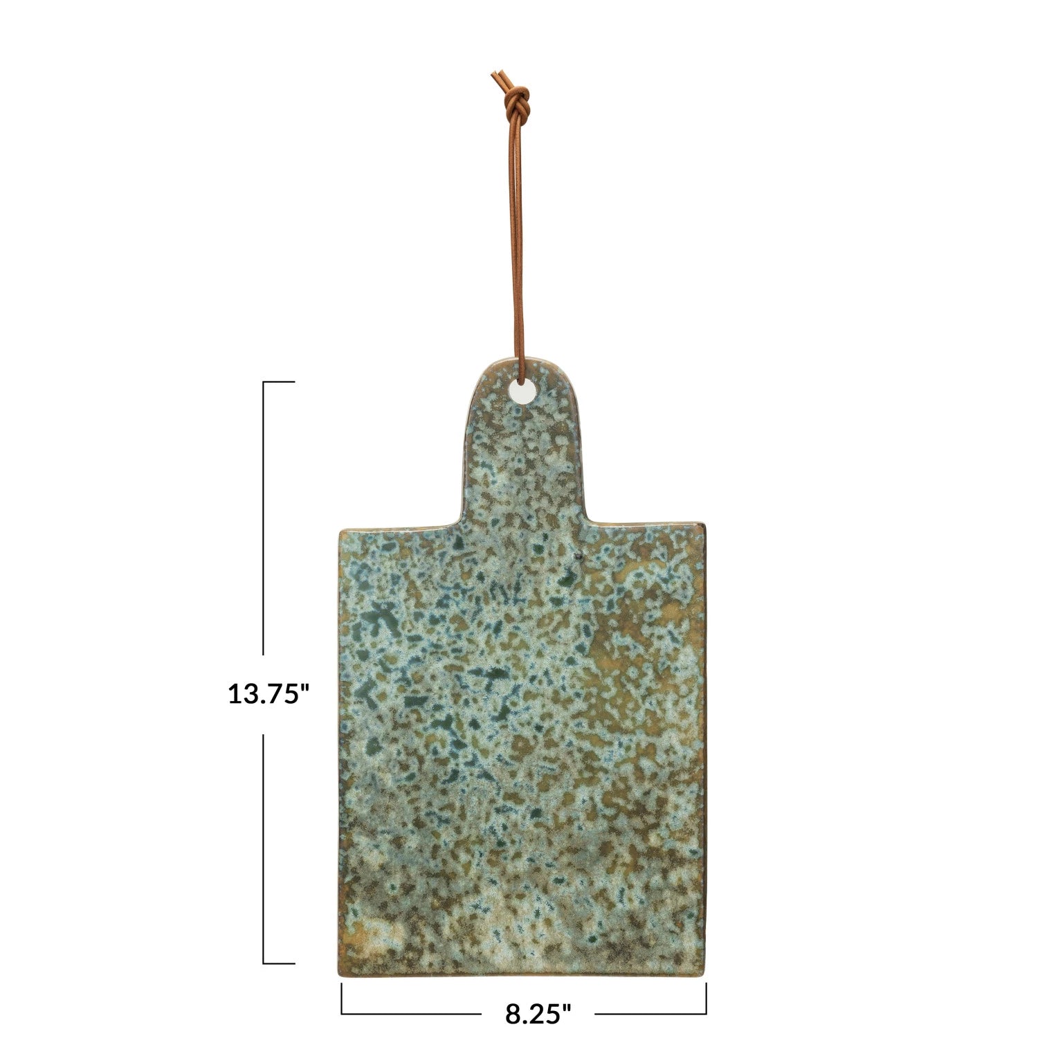 Stoneware Cheese Cutting Board with Leather Tie