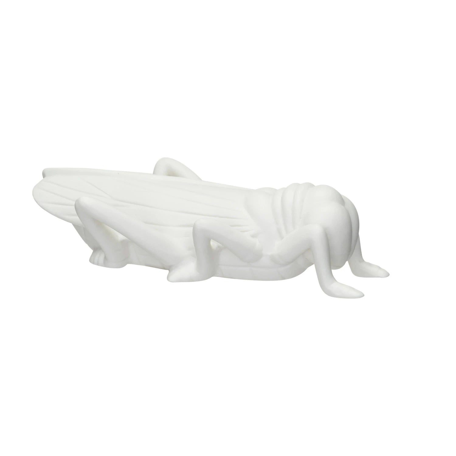 Stoneware Bisque Grasshopper, White