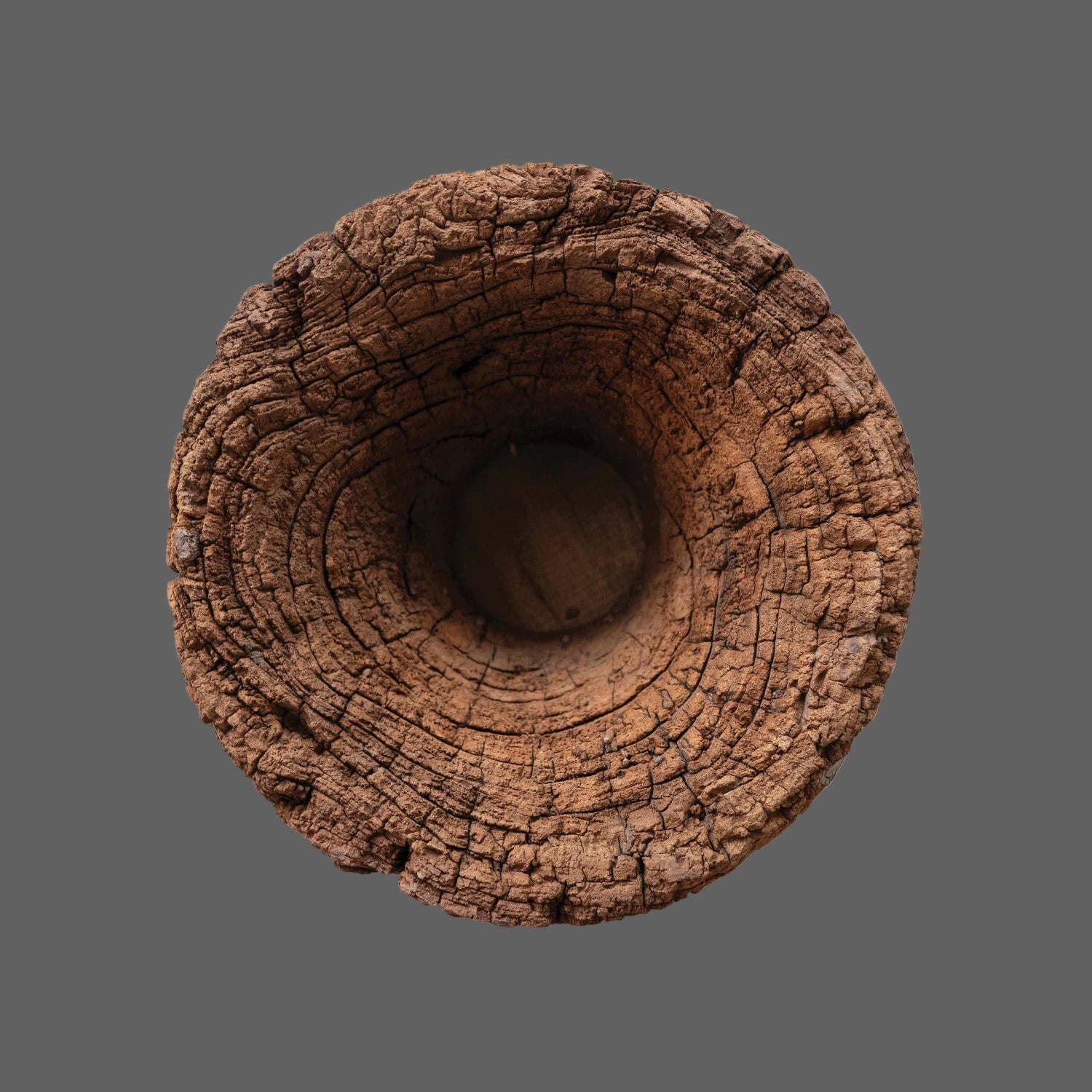 Found Carved Wood Mortar Bowl
