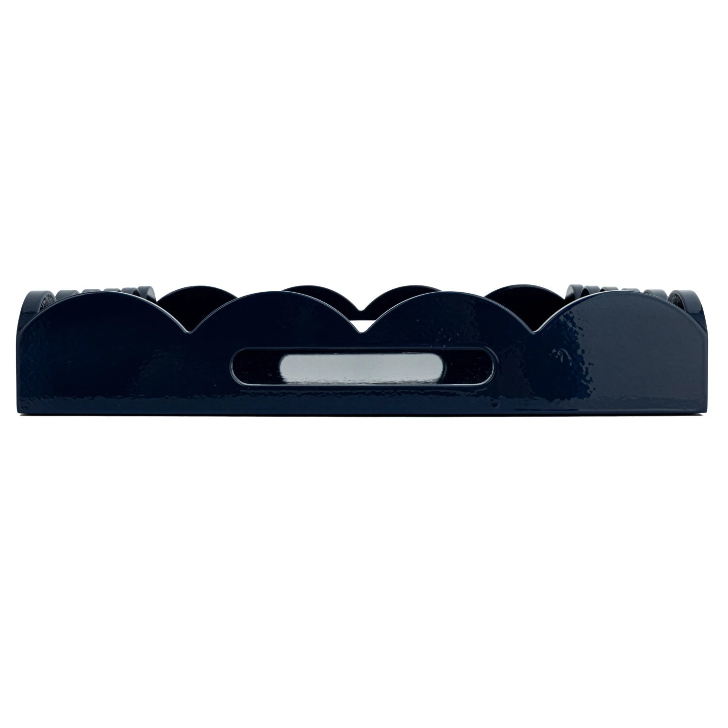 Lacquered Scalloped Tray with Handles