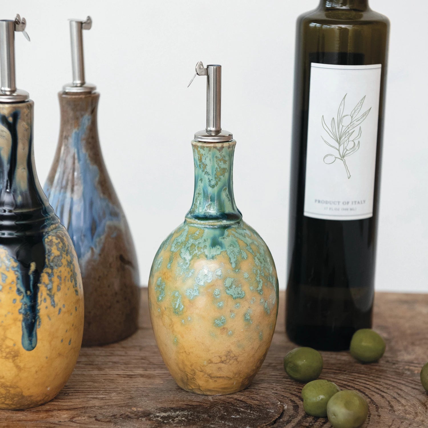 10 oz. Stoneware Oil Cruet, Style Options