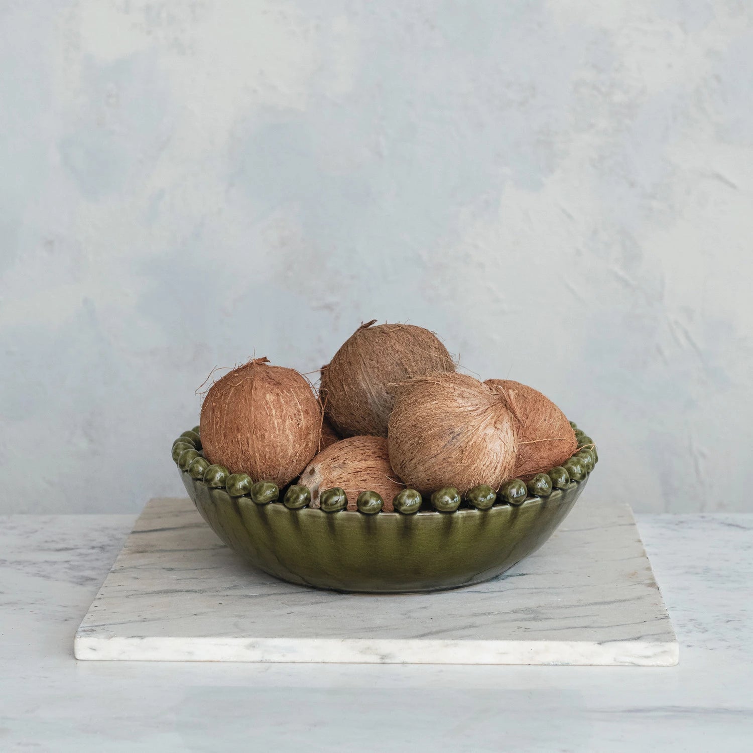 Decorative Handmade Terra-cotta Bowl with Hobnail Edge