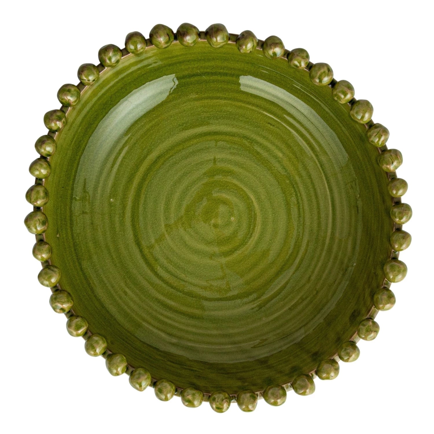 Decorative Handmade Terra-cotta Bowl with Hobnail Edge