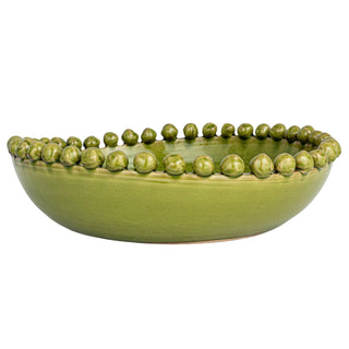 Decorative Handmade Terra-cotta Bowl with Hobnail Edge