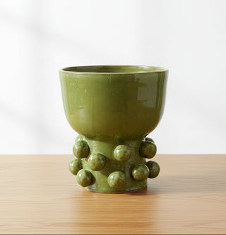 Terra Cotta Hobnail Footed Vase