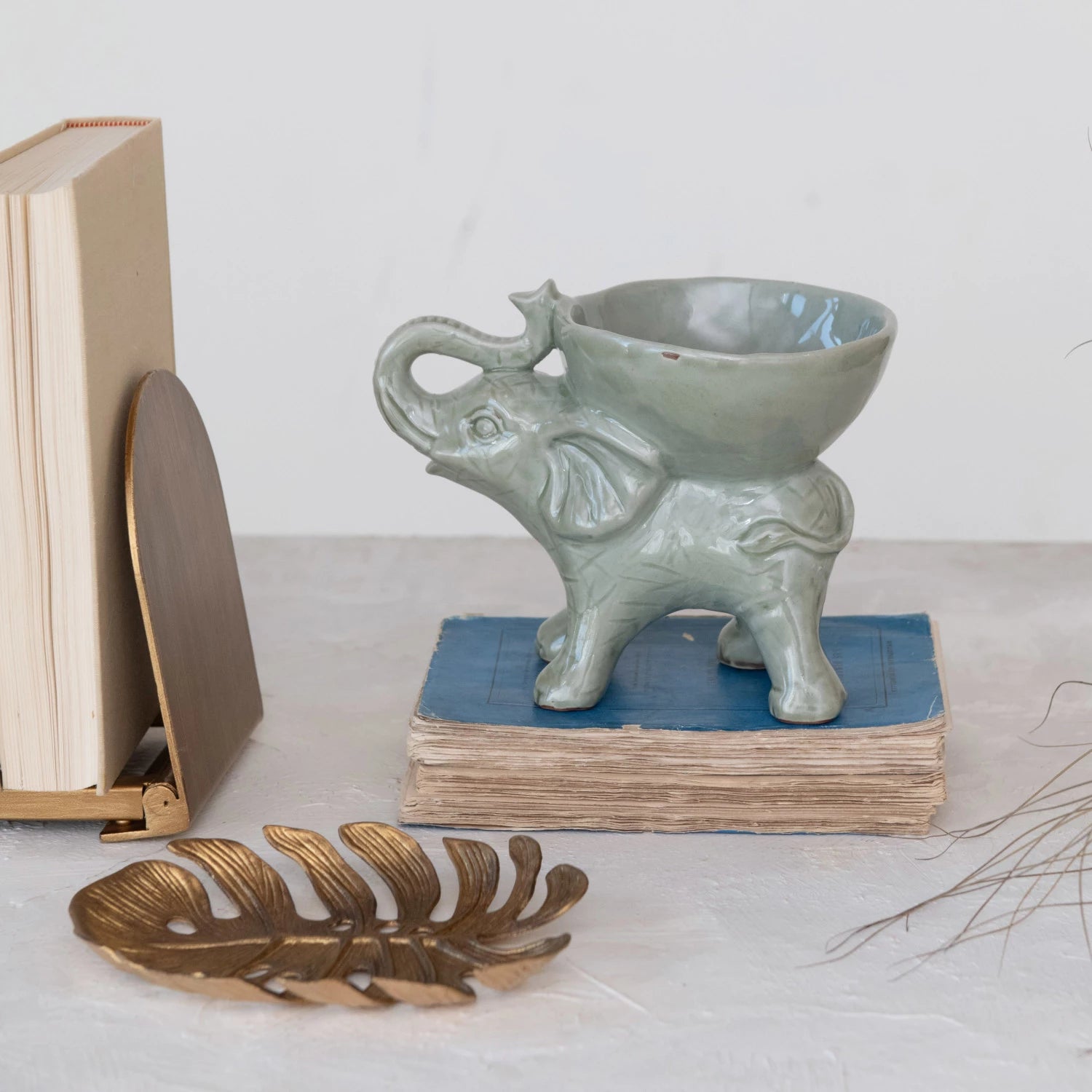 Stoneware Elephant Shaped Bowl