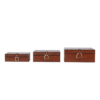 Leather Box with Brass Closure, Size Options