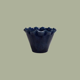 Stoneware Planter with Ruffled Edge