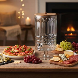 8 QT Glass Footed Beverage Dispenser