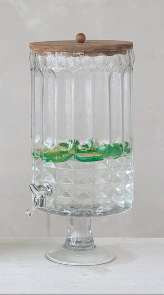 8 QT Glass Footed Beverage Dispenser