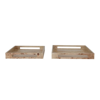 Burl Wood & MDF Veneer Trays