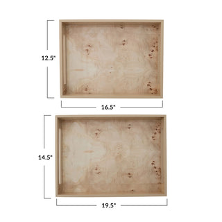 Burl Wood & MDF Veneer Trays