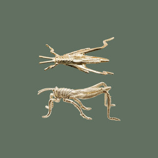 Pewter Grasshopper, Gold Finish