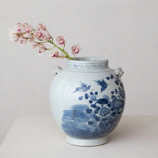 Vintage Reproduction Cachepot w/ Floral Pattern