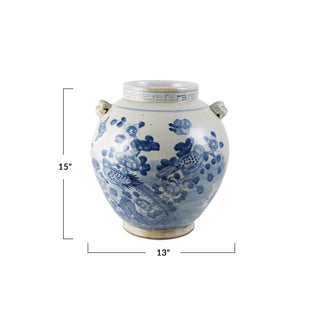 Vintage Reproduction Cachepot w/ Floral Pattern
