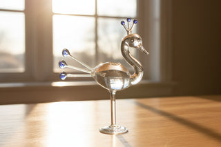Handmade Glass Peacock Shaped Vase