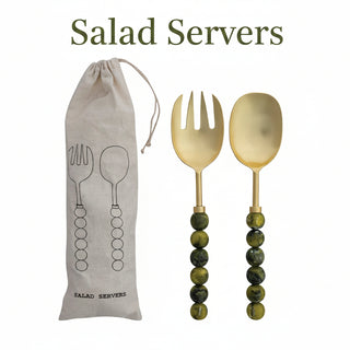 Pre Order(Sept) Marbled Resin Stainless Steel Serving Set, 2 Style Options