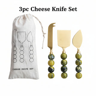 Pre Order(Sept) Marbled Resin Stainless Steel Serving Set, 2 Style Options