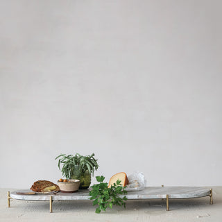 Pre Order( Sept) Oval Decorative Marble Tray w/ Stand