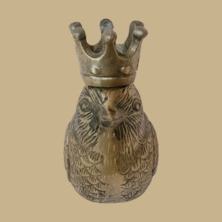Cast Aluminum Bird Head with Crown