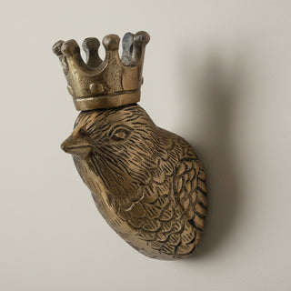 Cast Aluminum Bird Head with Crown