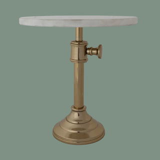 Adjustable Metal Pedestal w/ Marble Top