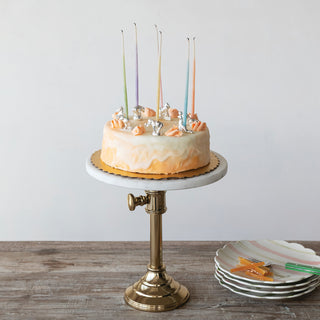 Adjustable Metal Pedestal w/ Marble Top